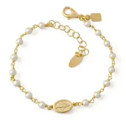 Virgen Milagrosa Pulsera Plata de Ley 925m Primera Comunión chapada o