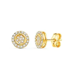Pendientes en Oro de 18k redondos con 7 mm. para Primera Comunión con