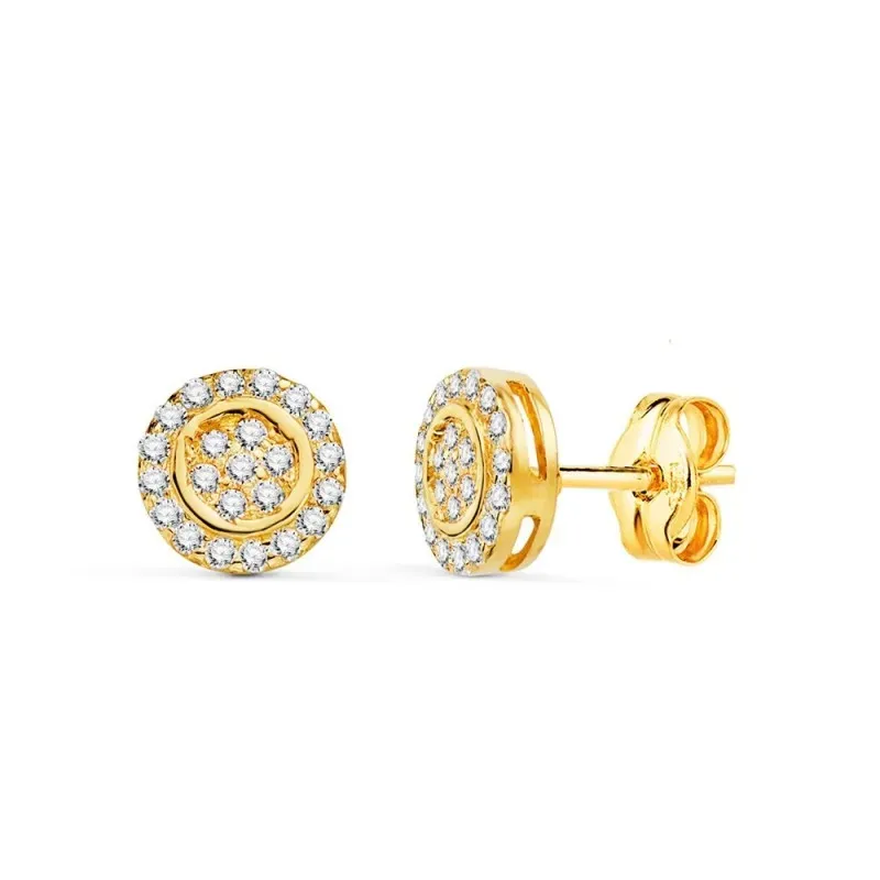 Pendientes en Oro de 18k redondos con 7 mm. para Primera Comunión con