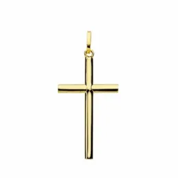 Cruz oro 18k bisel lisa 22mm. oval [AA2024]