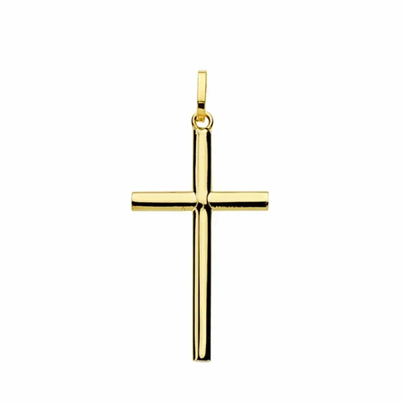 Cruz oro 18k bisel lisa 22mm. oval [AA2024]