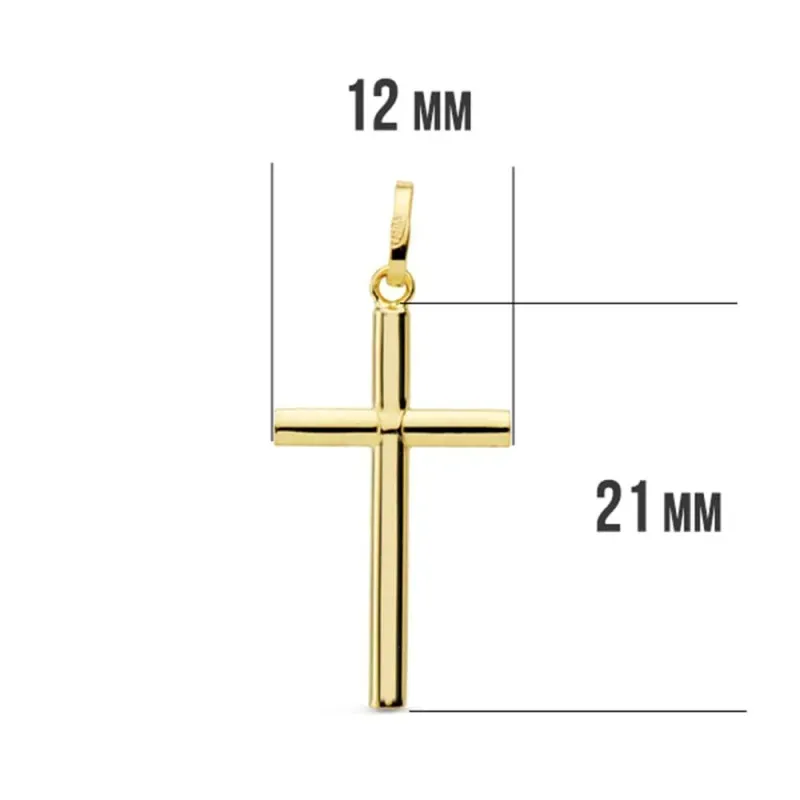 Cruz oro 18k bisel lisa 22mm. oval [AA2024]