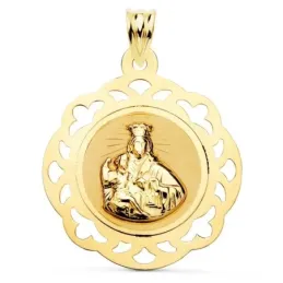 Corazón de Jesús Virgen del Carmen Escapulario Medalla Oro 18k unisex