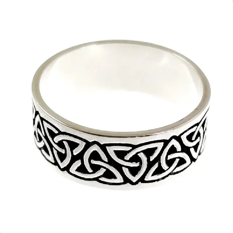Anillo plata Ley 925m hombre dibujo detalles etrelazados oxidados