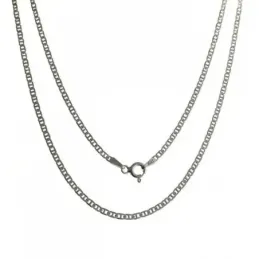 Cadena plata ley 925m lisa 60cm. marina martilleada 0.50mm. [AB0458]