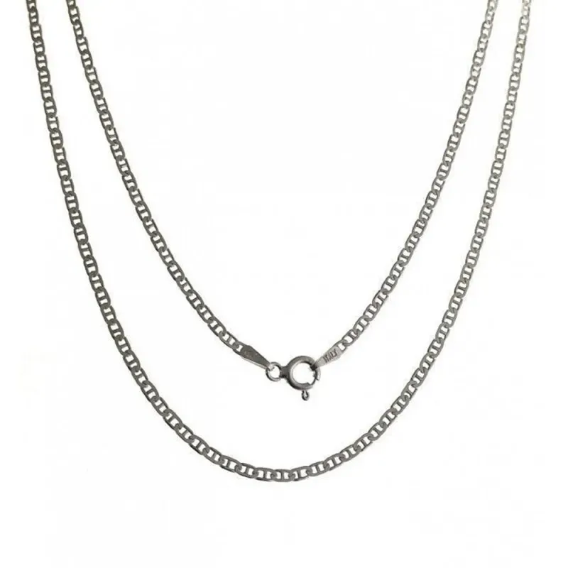 Cadena plata ley 925m lisa 60cm. marina martilleada 0.50mm. [AB0458]