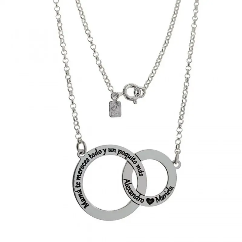 Gargantilla Personalizable en Plata Ley 925m con 42 cm. TE MERECES TO