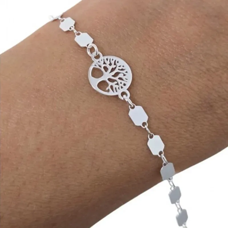 Árbol de la Vida Pulsera en Plata de Ley 925m con 17 cm. amuleto de 1