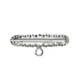 Alfiler Plata Ley 925m broche bebé 3 cm. forma ovalada bordes ondulad