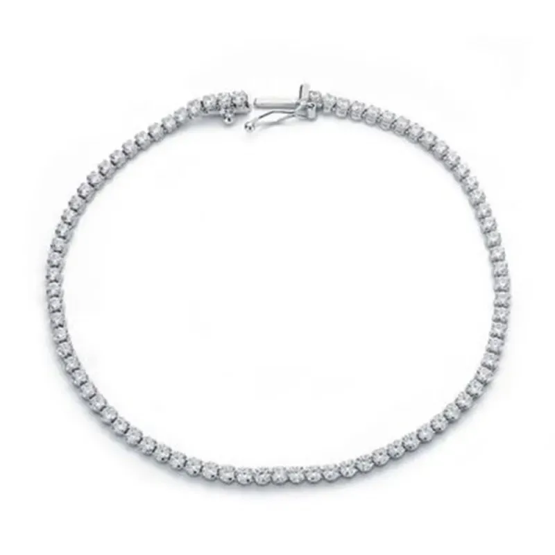 Pulsera oro blanco 18k 20cm. circonitas  [AB0769]