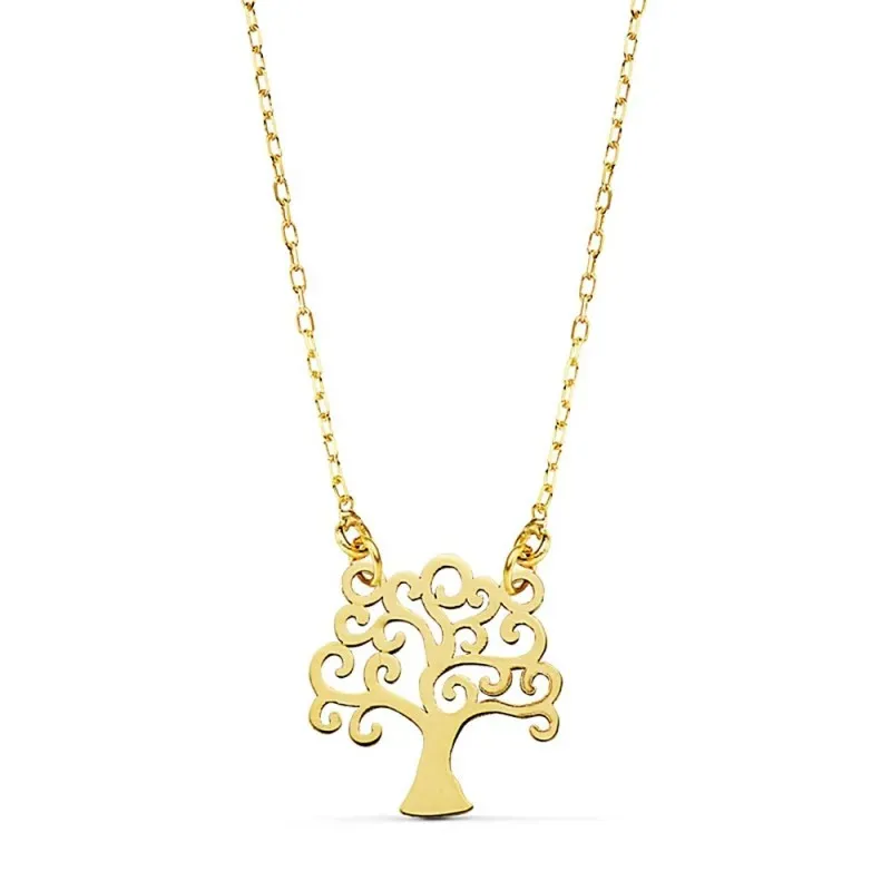 Colgante gargantilla oro 18k Árbol Vida 45cm. 12x13mm. [AB2362]