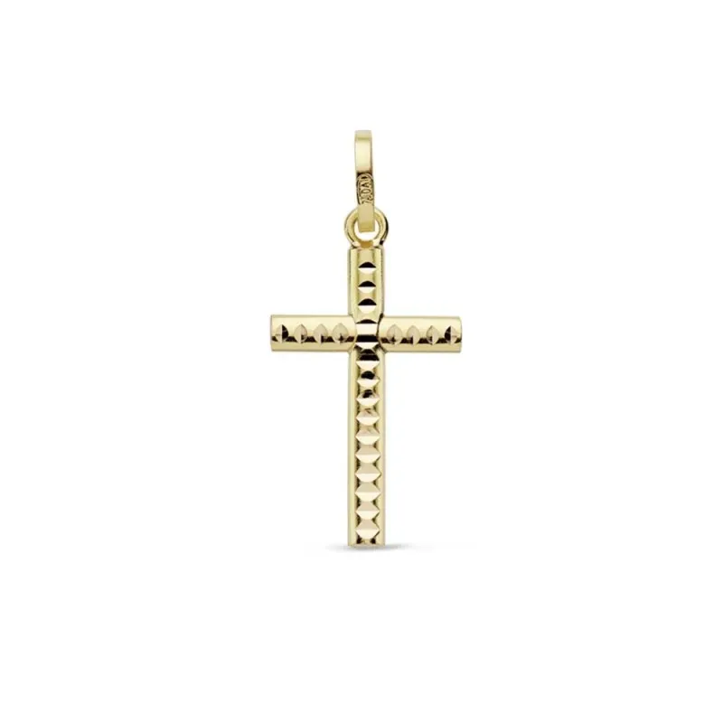 Colgante oro 18k cruz 18mm. tallada [AB8792]