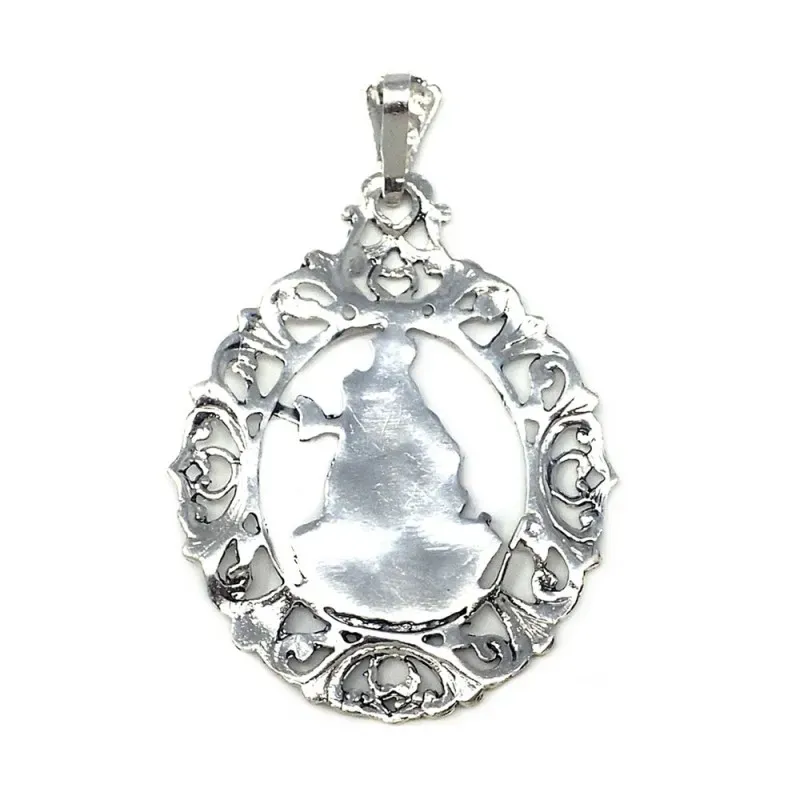 Medalla Plata Ley 925m Virgen del Carmen 50mm. barca [AB9264]