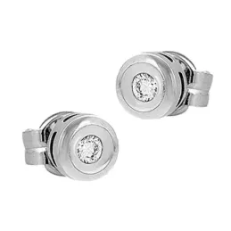 Pendientes Oro Blanco 18k modelo Tu Diamante (2 Diamantes 2,30mm. 0,10cts.) Medida: 5,35mm. Presión.