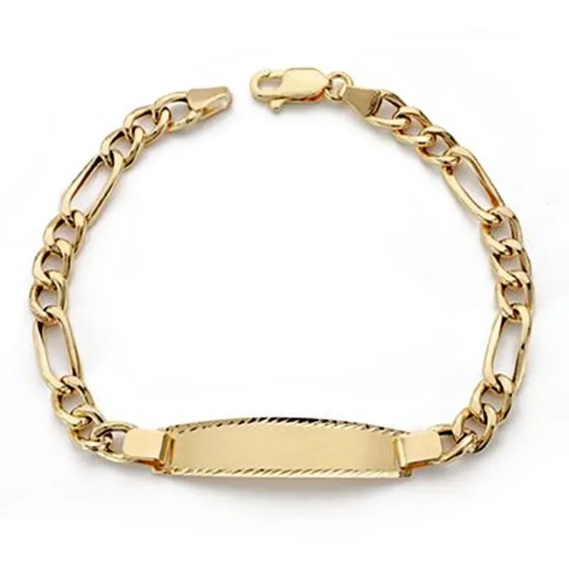 Esclava oro 18k 19cm. eslabón alterno 3x1 cierre mosquetón unisex