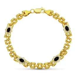 Pulsera Oro 18k Panter cuajos circonitas