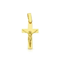 Crucifijo oro 18k Cristo 22mm. plana [7980]