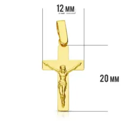 Crucifijo oro 18k Cristo 22mm. plana [7980]