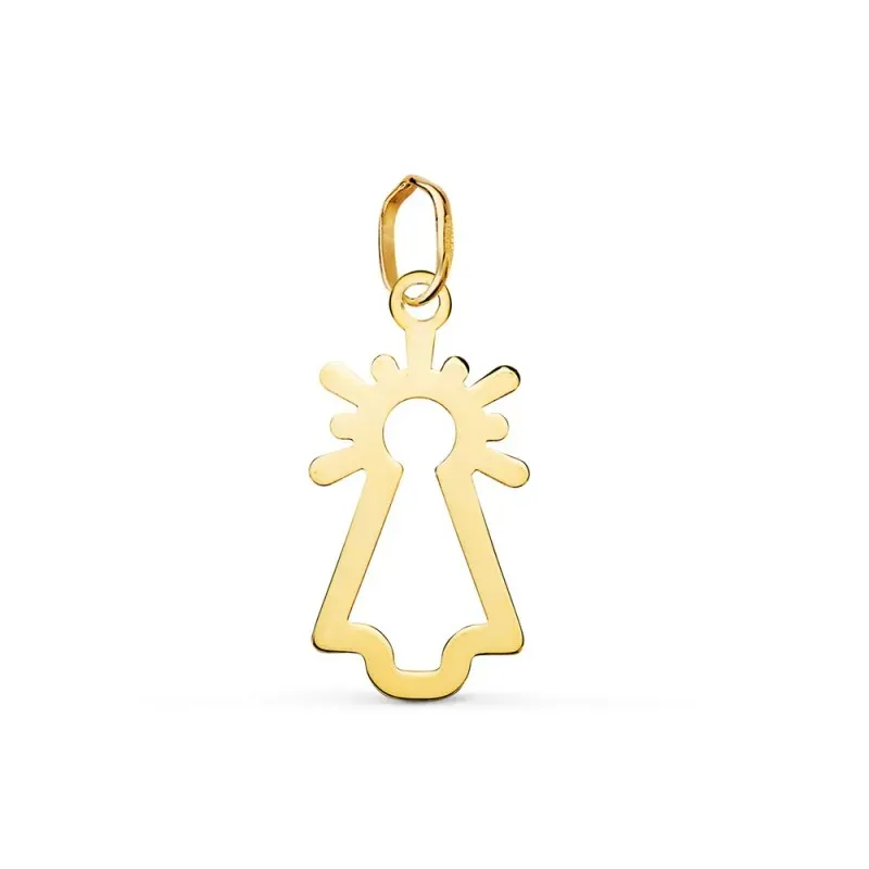 Silueta de la Virgen del Pilar Colgante de Oro 18k con 20 mm. calada