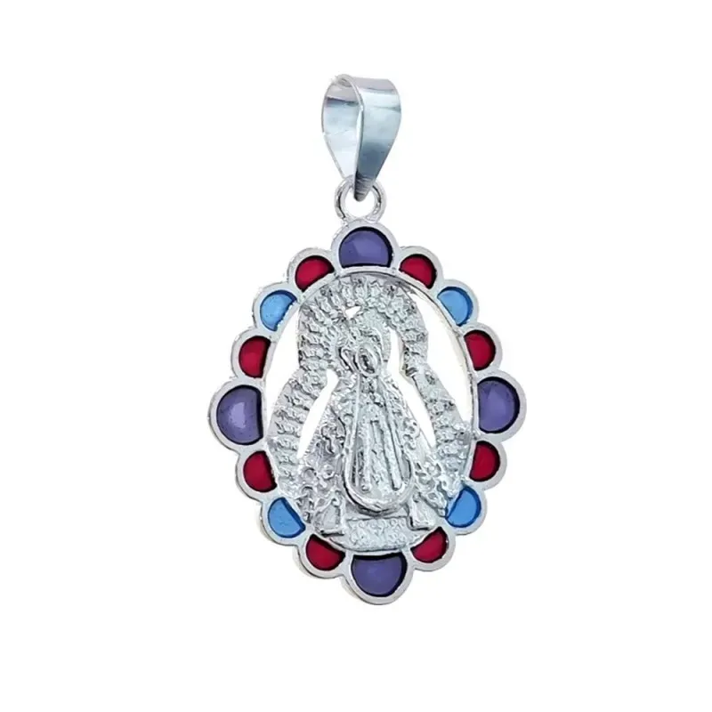 Virgen de la Soledad Colgante Plata Ley 925m unisex 25 mm. cerco esma