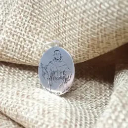 San Diego de Alcalá Medalla en Plata de Ley 925m maciza de 18 mm. ova