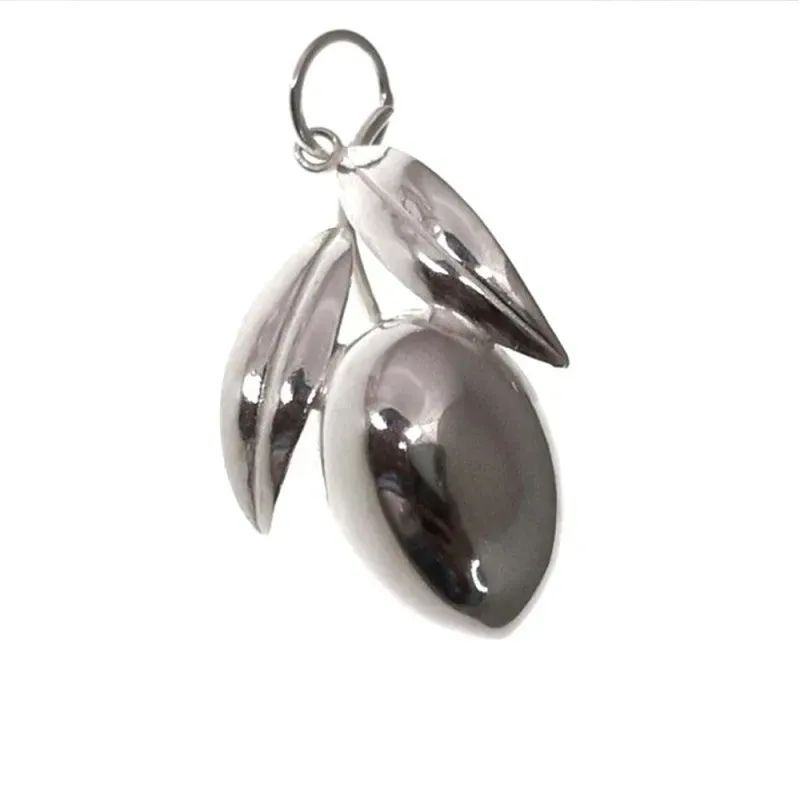 Colgante plata Ley 925m aceituna 30mm. [AB1224]