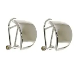 Pendientes plata ley 925m abombado liso 15mm. [AB2636]