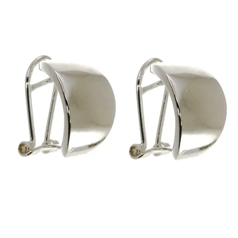 Pendientes plata ley 925m abombado liso 15mm. [AB2636]