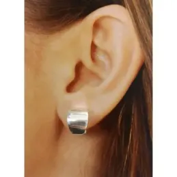 Pendientes plata ley 925m abombado liso 15mm. [AB2636]