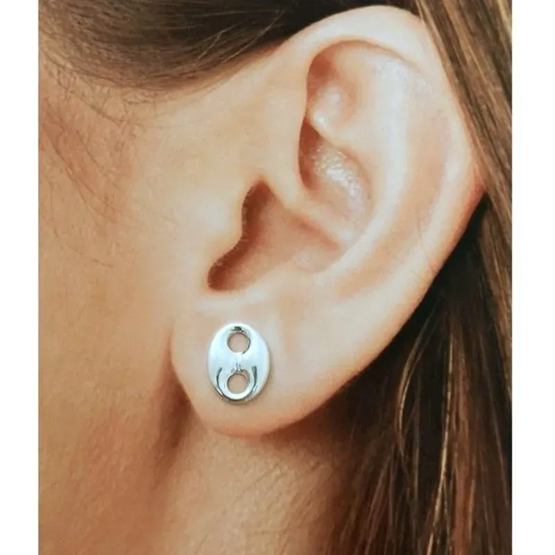 Pendientes plata Ley 925m calabrote liso pequeño [AB1210]