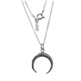 Gargantilla plata Ley 925m cadena 40 cm. motivo luna lisa [AB4426]