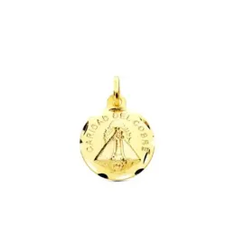 Medalla oro 18k escapulario Señora Caridad del Cobre 14mm. [AB3806]