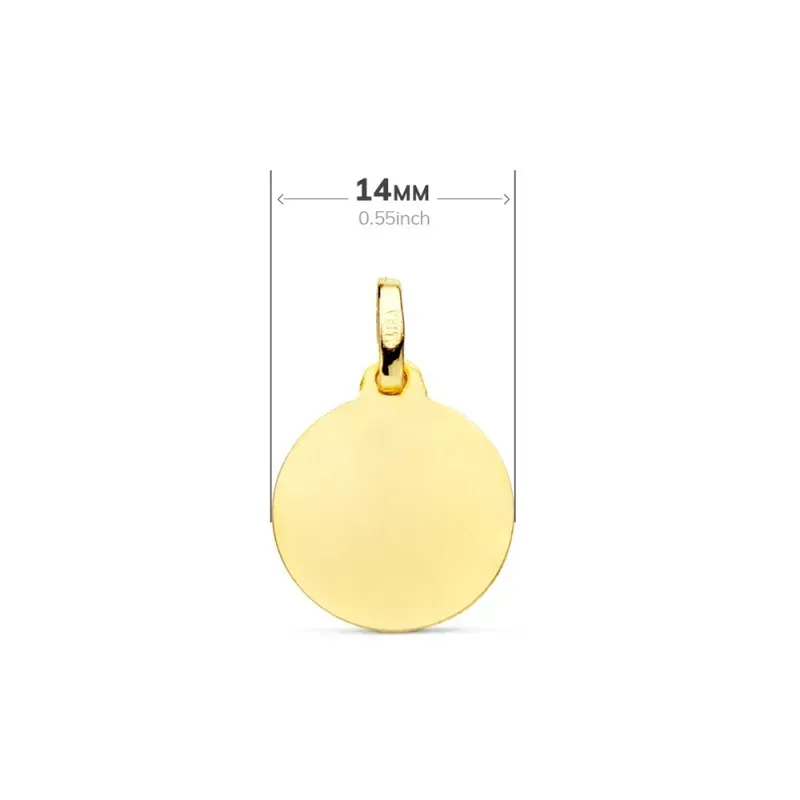 Medalla oro 18k escapulario Señora Caridad del Cobre 14mm. [AB3806]