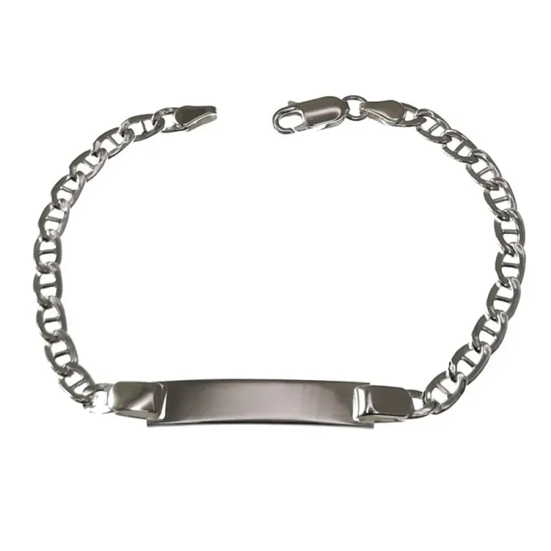 Esclava plata ley 925m lisa hueca ancla [AB0526GR]