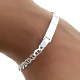 Esclava plata ley 925m lisa hueca ancla [AB0526GR]