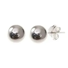 Pendientes plata Ley 925m bola lisa 14mm. [AB1205]