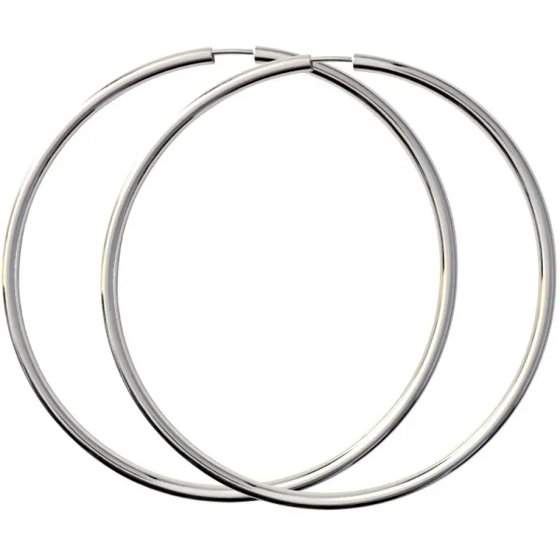 Pendientes plata Ley 925m aro liso 70mm. [AB1154]