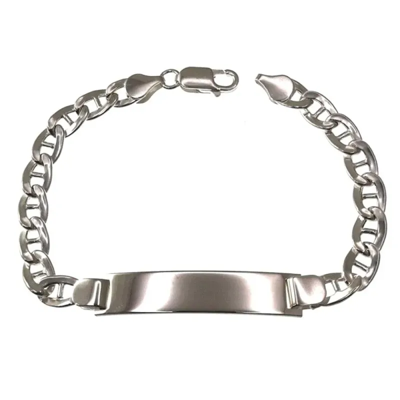 Esclava plata ley 925m lisa ancla [AB0522]