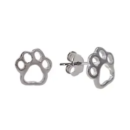 Pendientes plata Ley 925m motivo huella [AB4422]