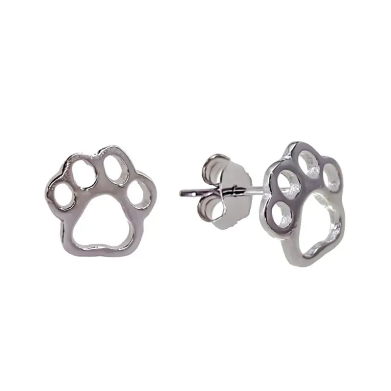 Pendientes plata Ley 925m motivo huella [AB4422]