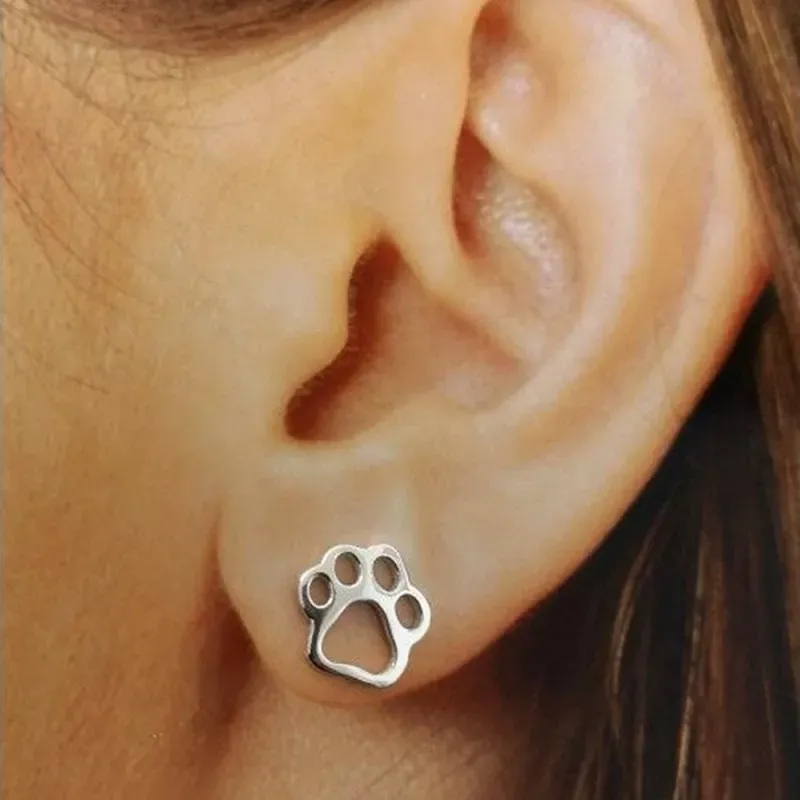 Pendientes plata Ley 925m motivo huella [AB4422]