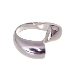 Fornitura plata Ley 925m sortija lisa colmillos abierta [AB0829]
