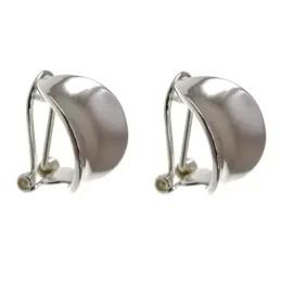 Pendientes plata ley 925m abombado liso brillo [AB2637]