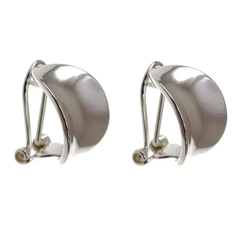 Pendientes plata ley 925m abombado liso brillo [AB2637]
