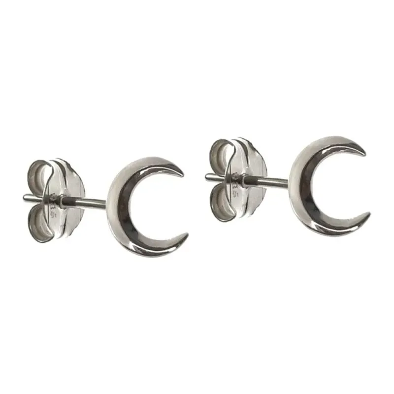 Pendientes plata Ley 925m motivo luna lisa [AB5431]