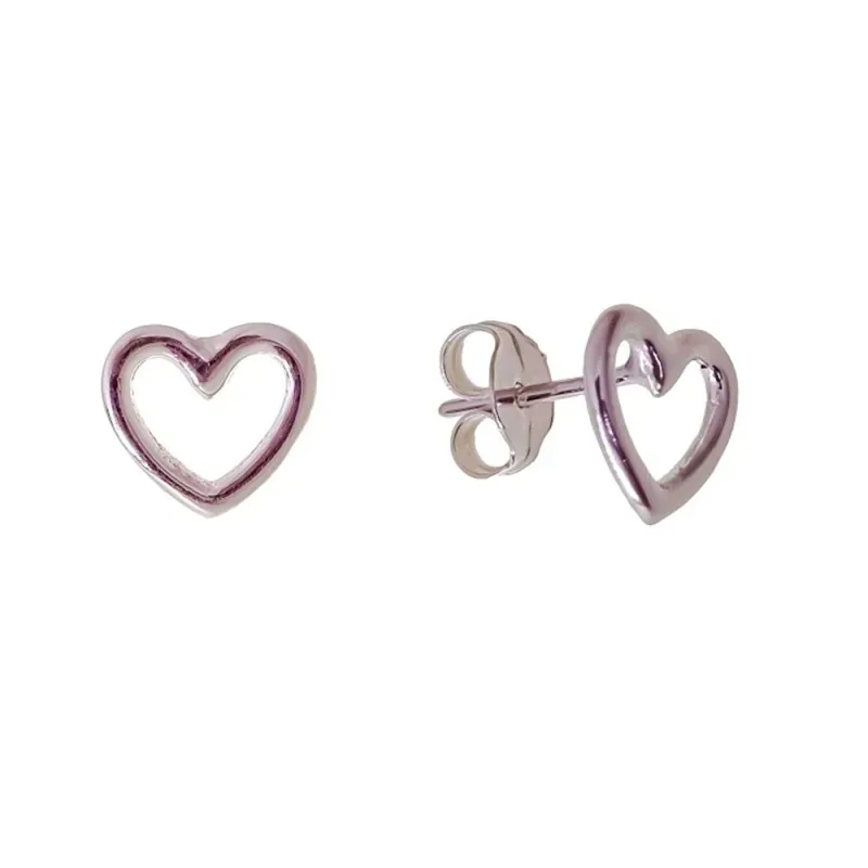 Pendientes plata Ley 925m corazón calado [AB4416]