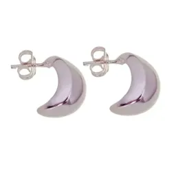 Pendientes plata ley 925m lisos abombados ajito [AB2504]