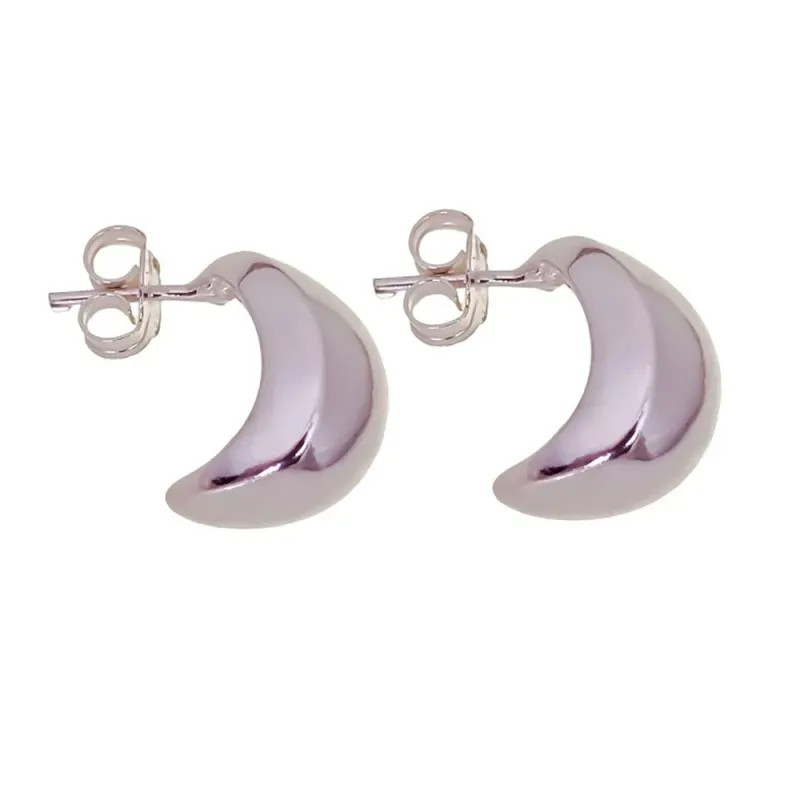 Pendientes plata ley 925m lisos abombados ajito [AB2504]