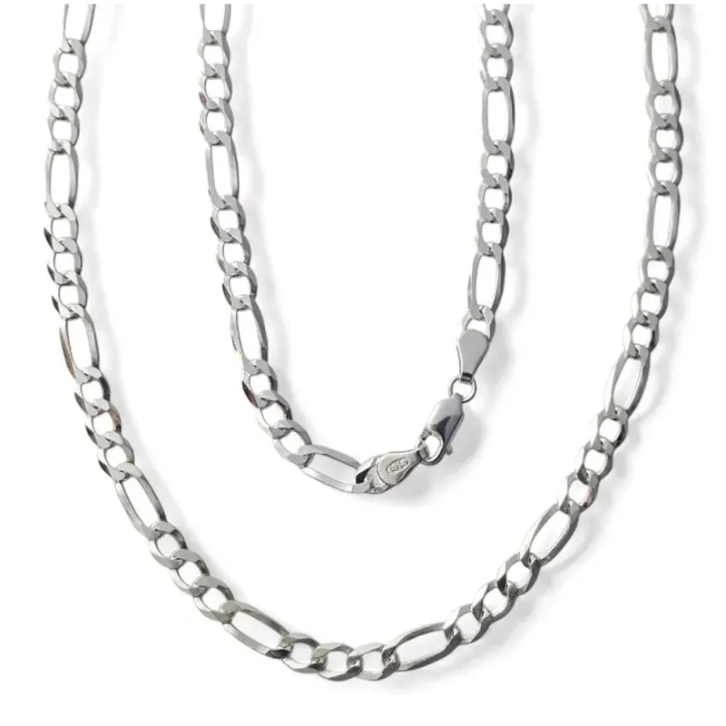 Cadena plata ley 925m 50cm. alternada 3x1 hilo 1.00mm. [AB2549]