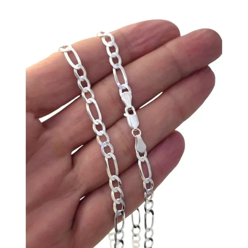 Cadena plata ley 925m 50cm. alternada 3x1 hilo 1.00mm. [AB2549]